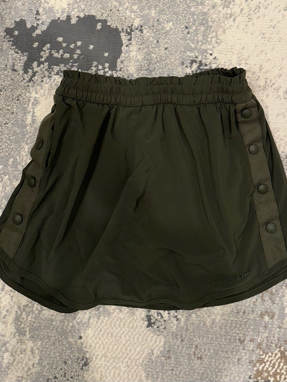 Outdoor Voices Olive Green Skort with Snap-Trim
